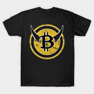 Bitcoin Logo Vintage Bull HODL Cryptocurrency Trading T-Shirt